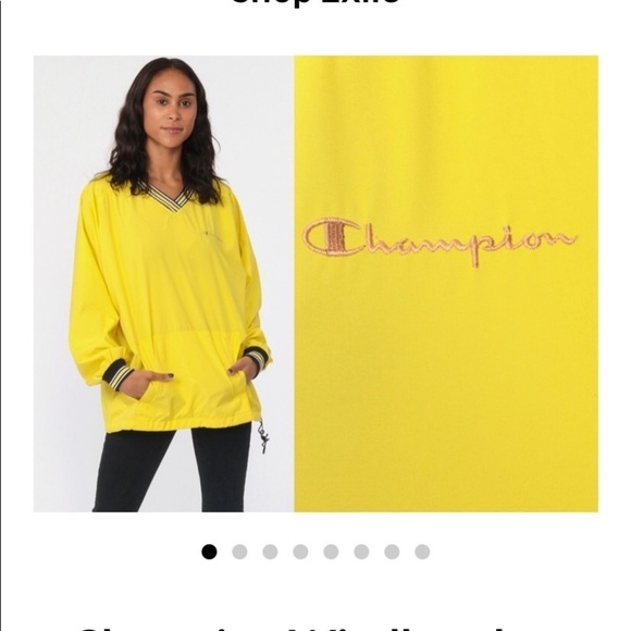 𝅺Champion Windbreaker Jacket 90s Nylon Neon Jacket SZ L - Picture 1 of 10